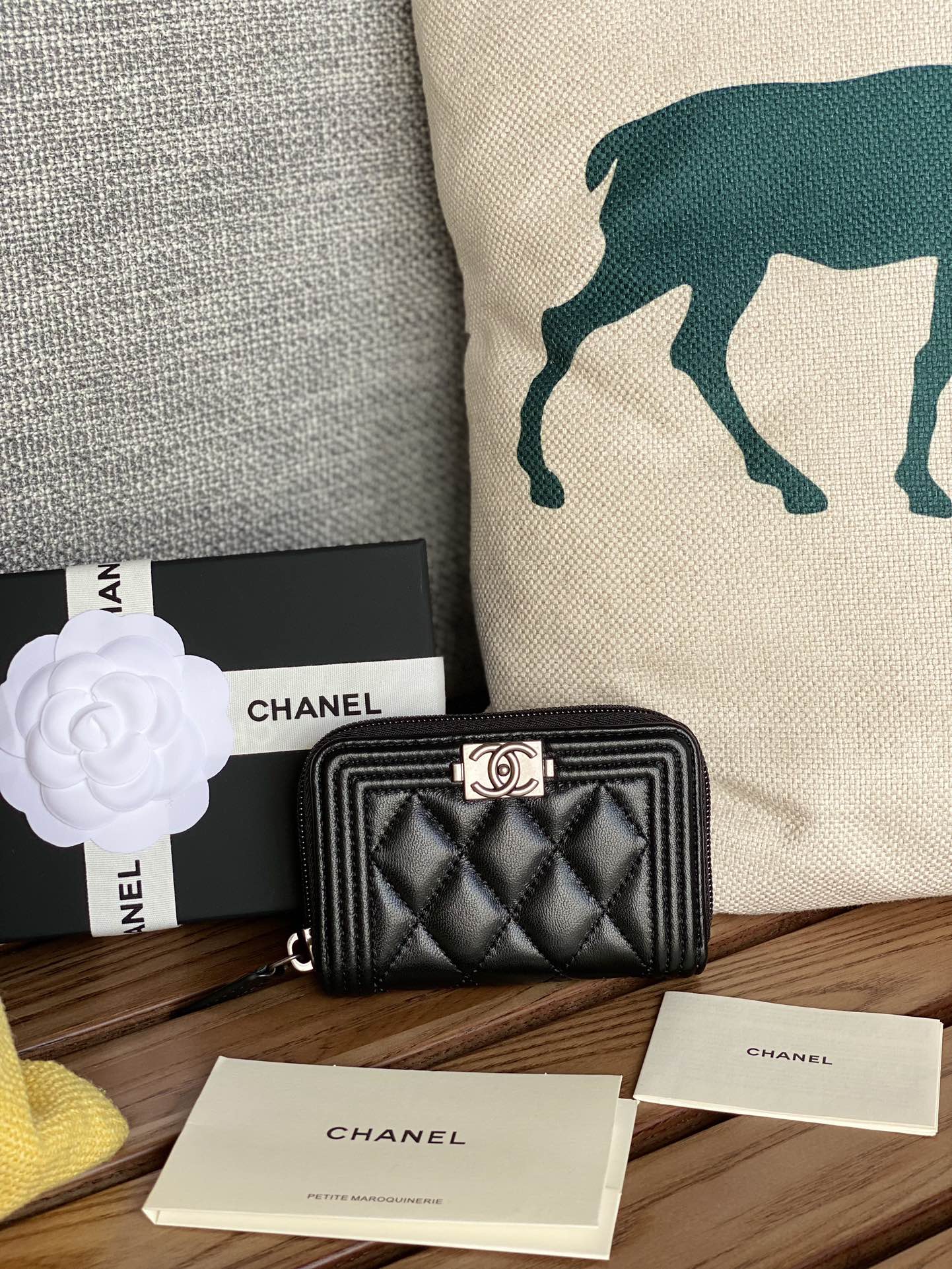 TOP CHANEL Wallet - GHW&SHW 11x7.5cm - Black
