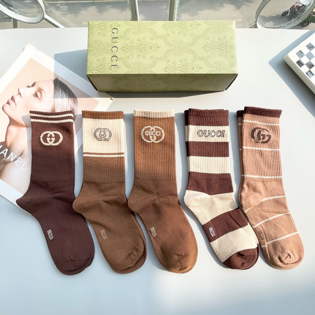 TOP GUCCI Socks - 5 Pieces as a Set