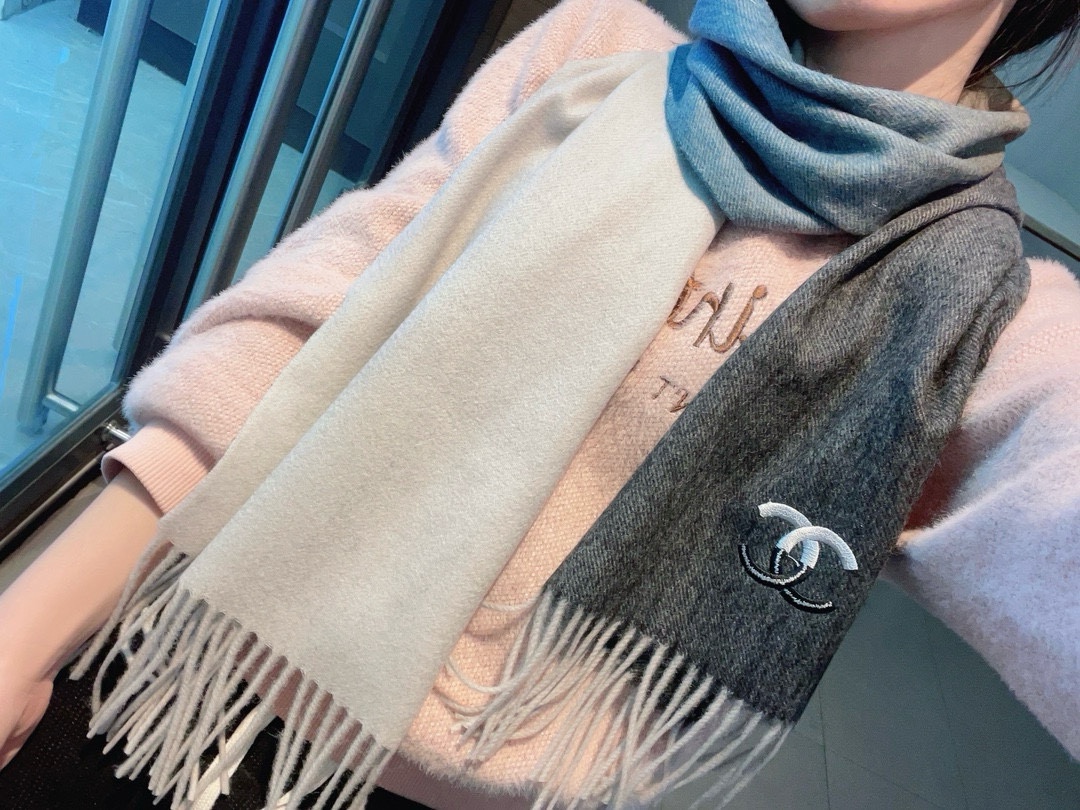 TOP CHANEL Cashmere Scarf 35*180cm - 4 Colors