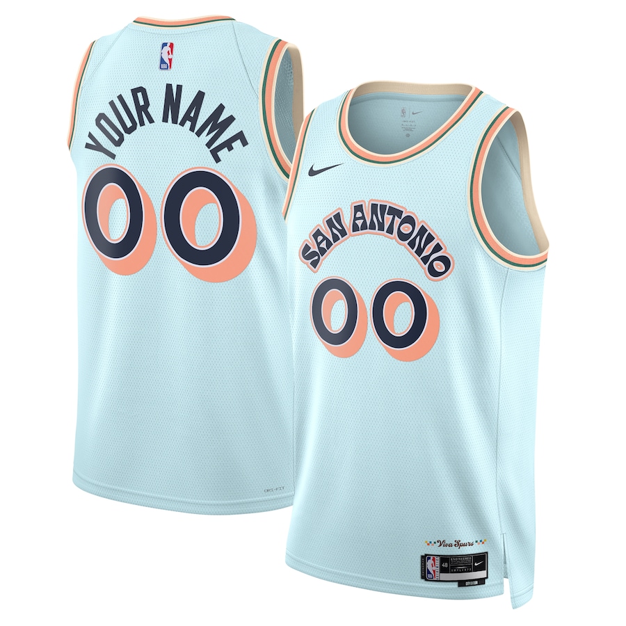 Unisex San Antonio Spurs  Light Blue 2024/25 Custom Swingman Jersey - City Edition