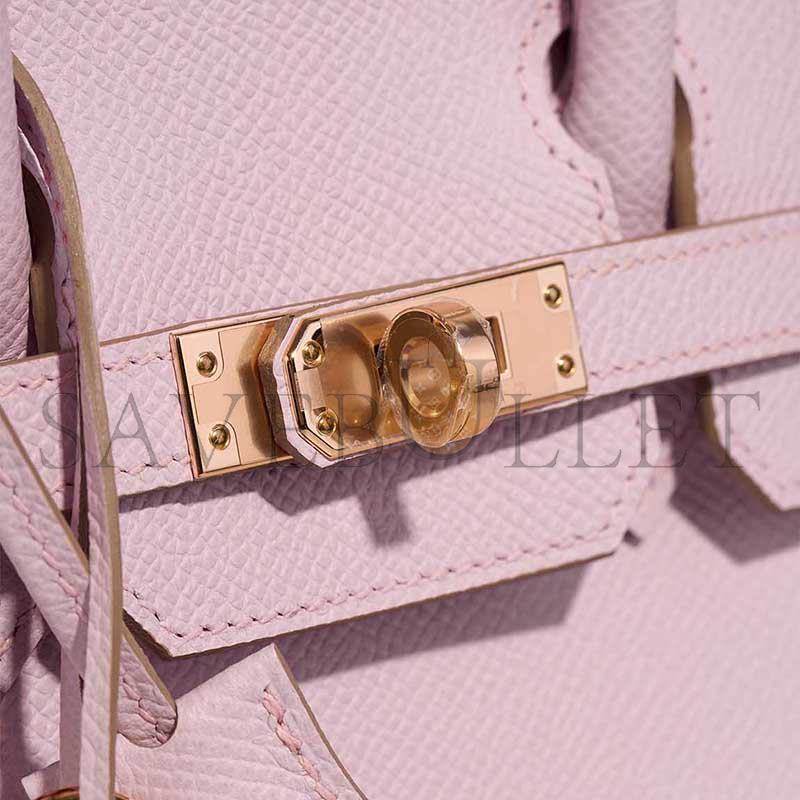 HERMÈS BIRKIN 25 EPSOM ROSE-GOLD HARDWARE ROSE SAKURA 635247 (25*20*13cm)
