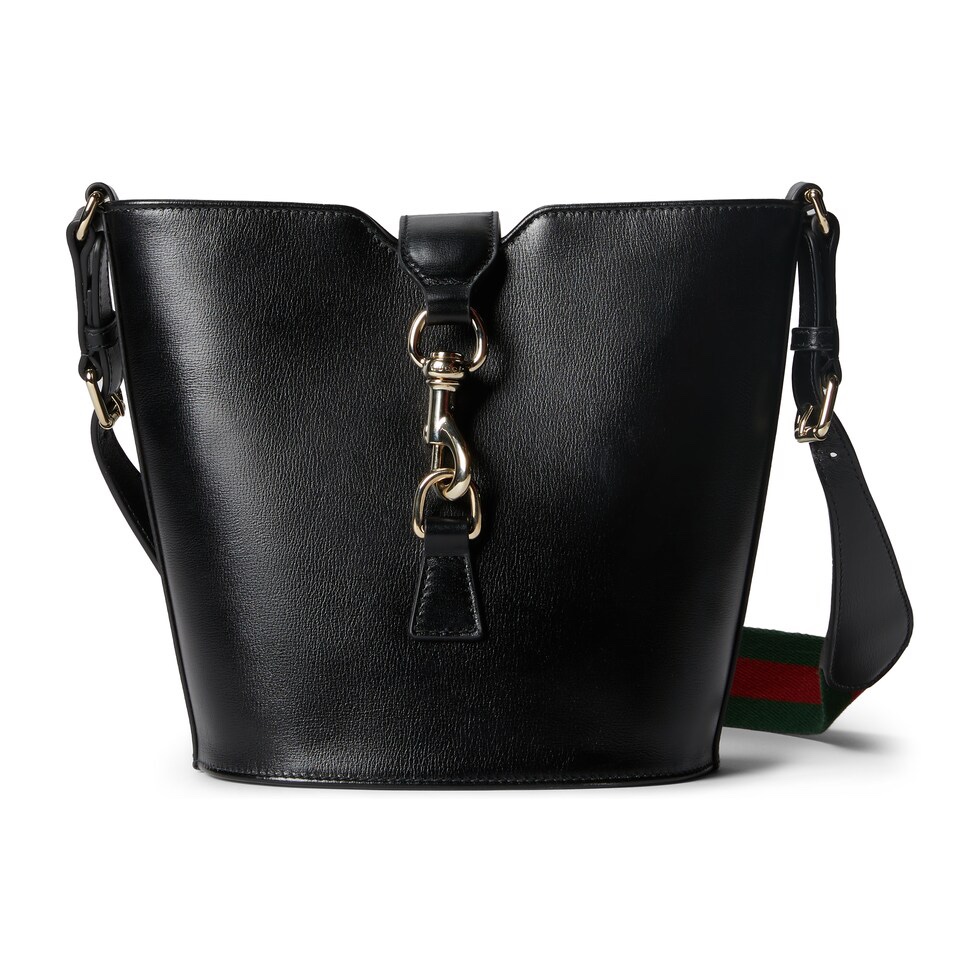 TOP GUCCI Leather Bucket Bags 18.5x20.5x12.5cm - White/Black