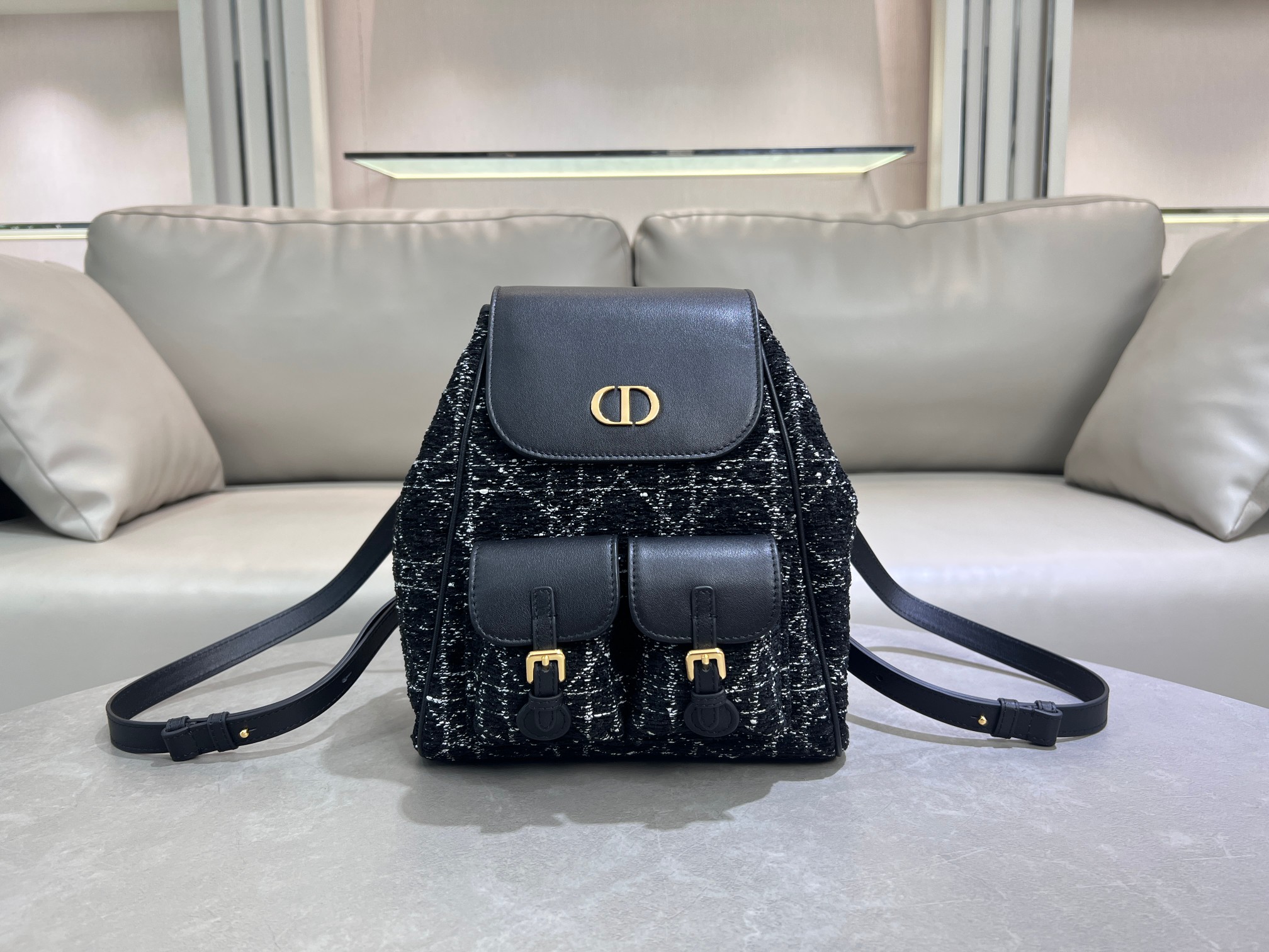 TOP Christian Dior Caro Backpack 23×26.7×12.5 cm - Black