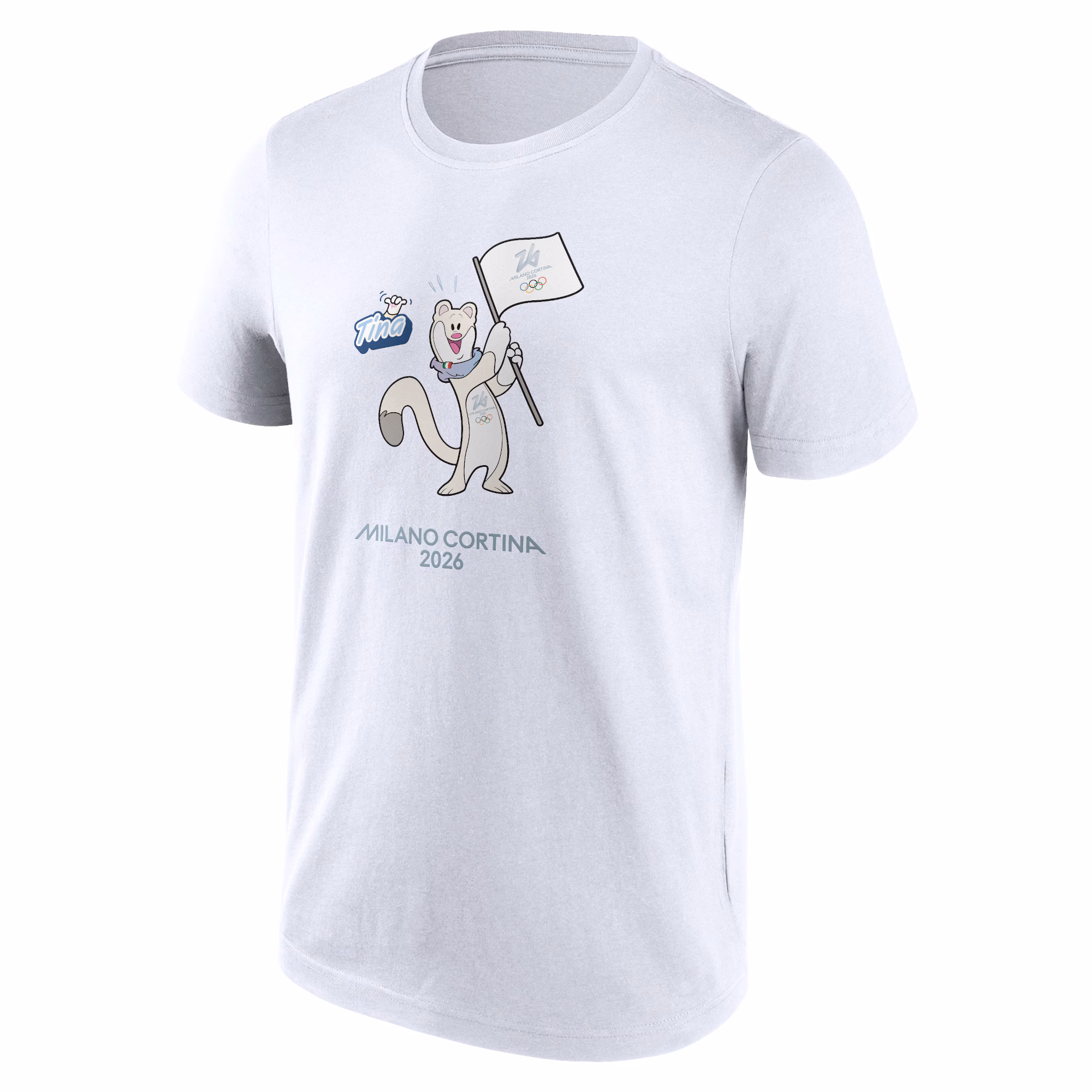 Milano Cortina 2026 Olympics Mascotte Graphic T-Shirt - White
