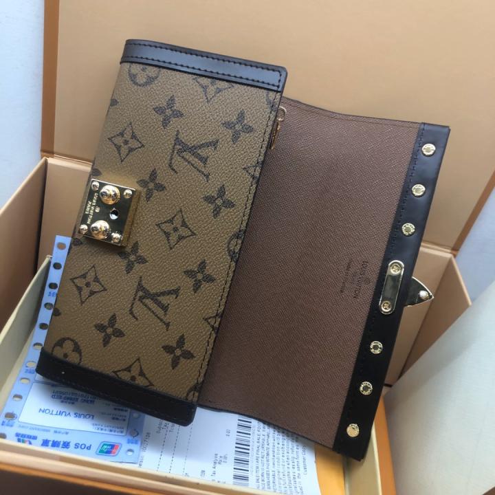 TOP Louis Vuitton LV Folding Long Wallet  20×10×2CM-Brown