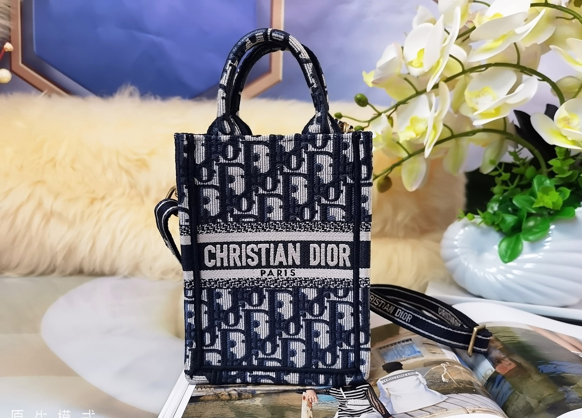 TOP Christian Dior Mico Mini Book Tote Bag Monogram 13X18X7CM