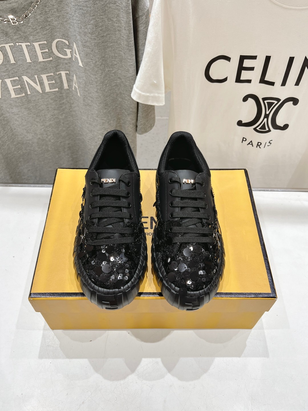 TOP FENDI FF Sequins Sneakers -  4 Color