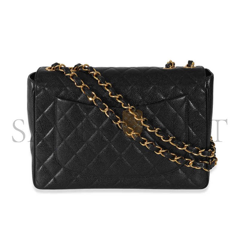CHANEL VINTAGE BLACK CAVIAR CLASSIC FLAP BAG 131308 (30*21*8cm)