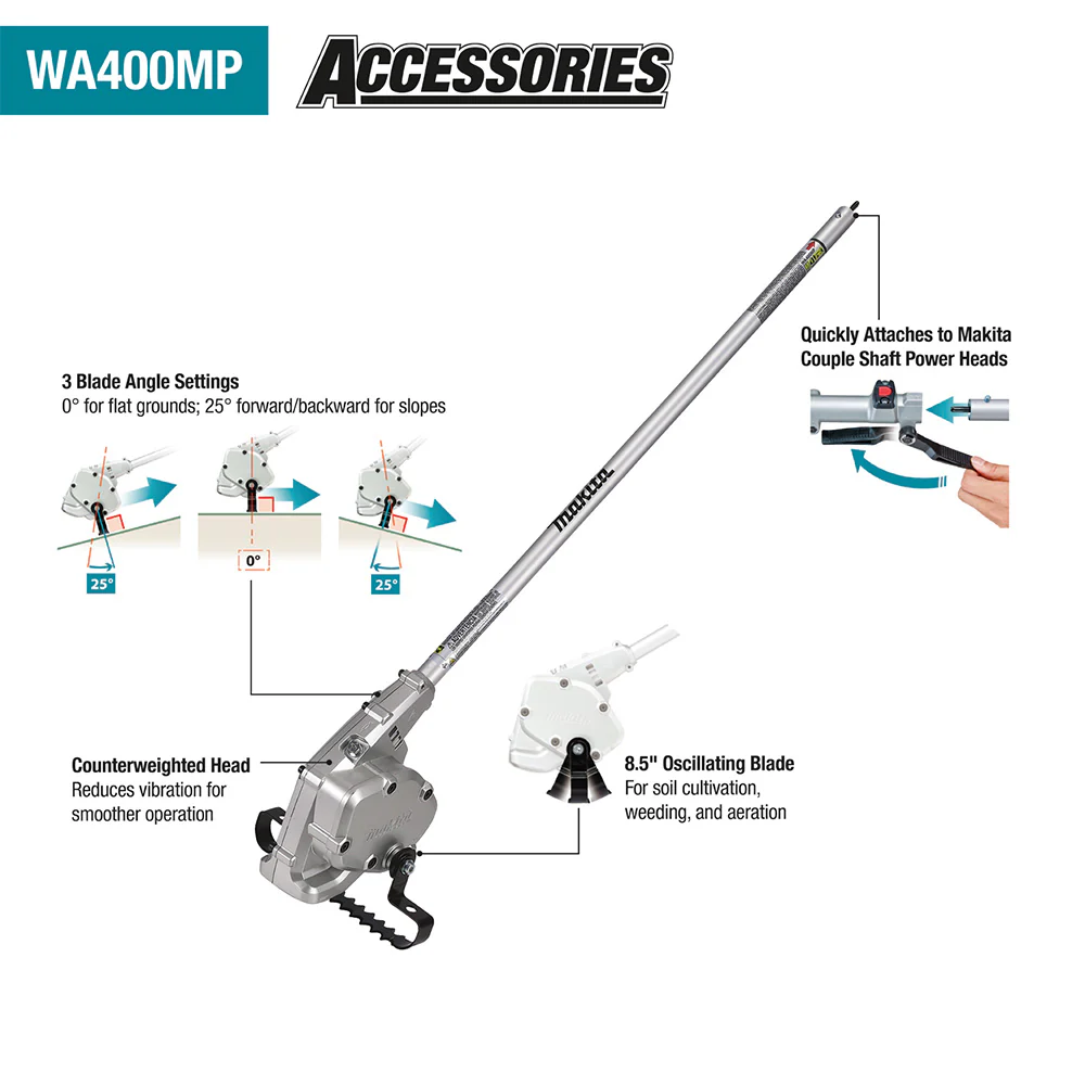 WA400MP Cultivator Hoe Weeding Couple Shaft Attachment