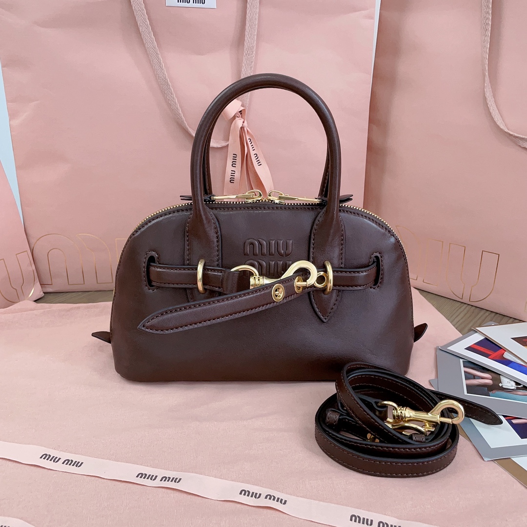 TOP Miu Miu Leather Handbag 28x16.5x10cm/33x11x17cm - 3 Colour