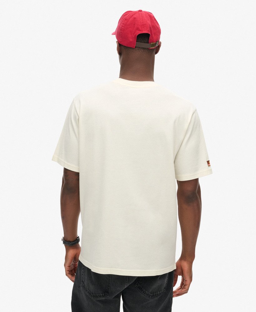 Travel Postcard Chest Tshirt | Solitary Star White