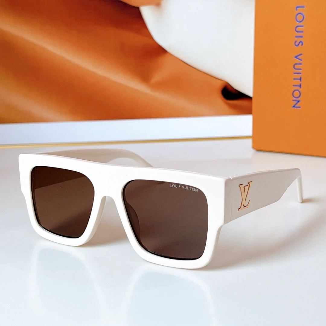 Flat Top Wide Square Fashion Sunglasses, Solid Acetate Frame Gradient UV‑Protection Eyewear for Daily Streetwear