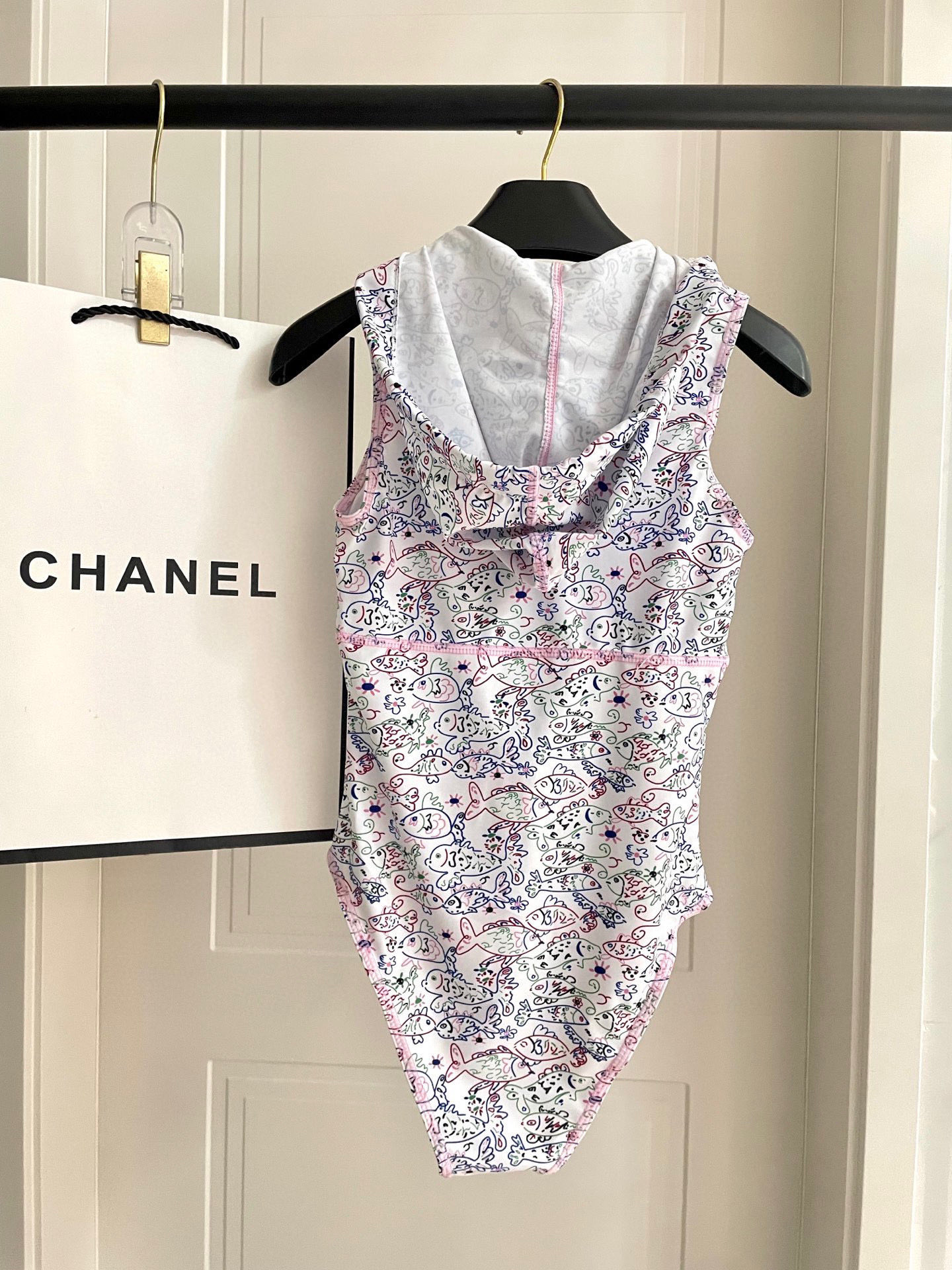 TOP CHANEL One-Piece Swimsuit - White