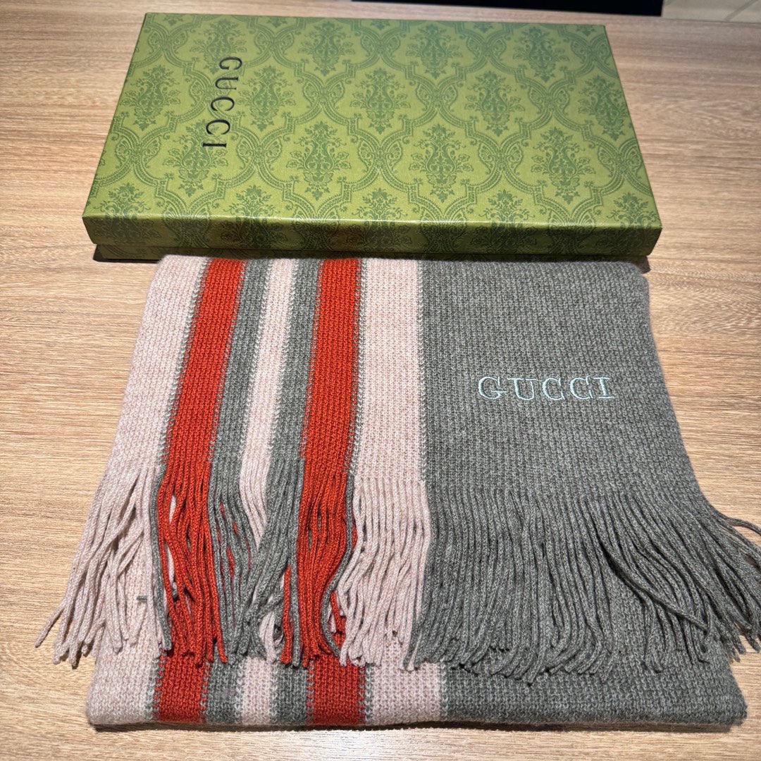 TOP GUCCI Cashmere Scarf 32 x 180 cm - 3 Colors