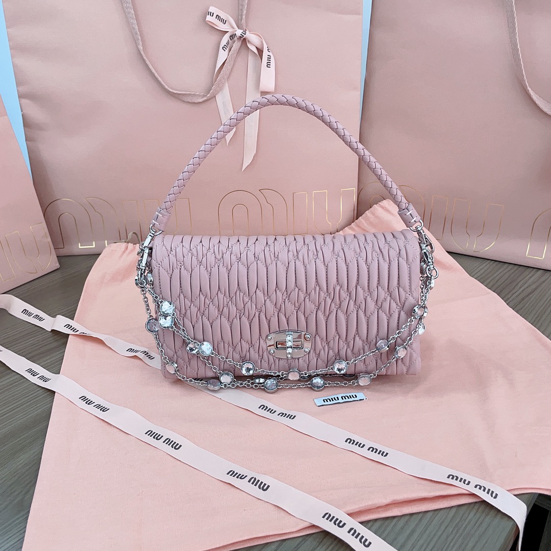 TOP Miu Miu Lambskin Bag 22 x 12x 4.5cm - 3 Color
