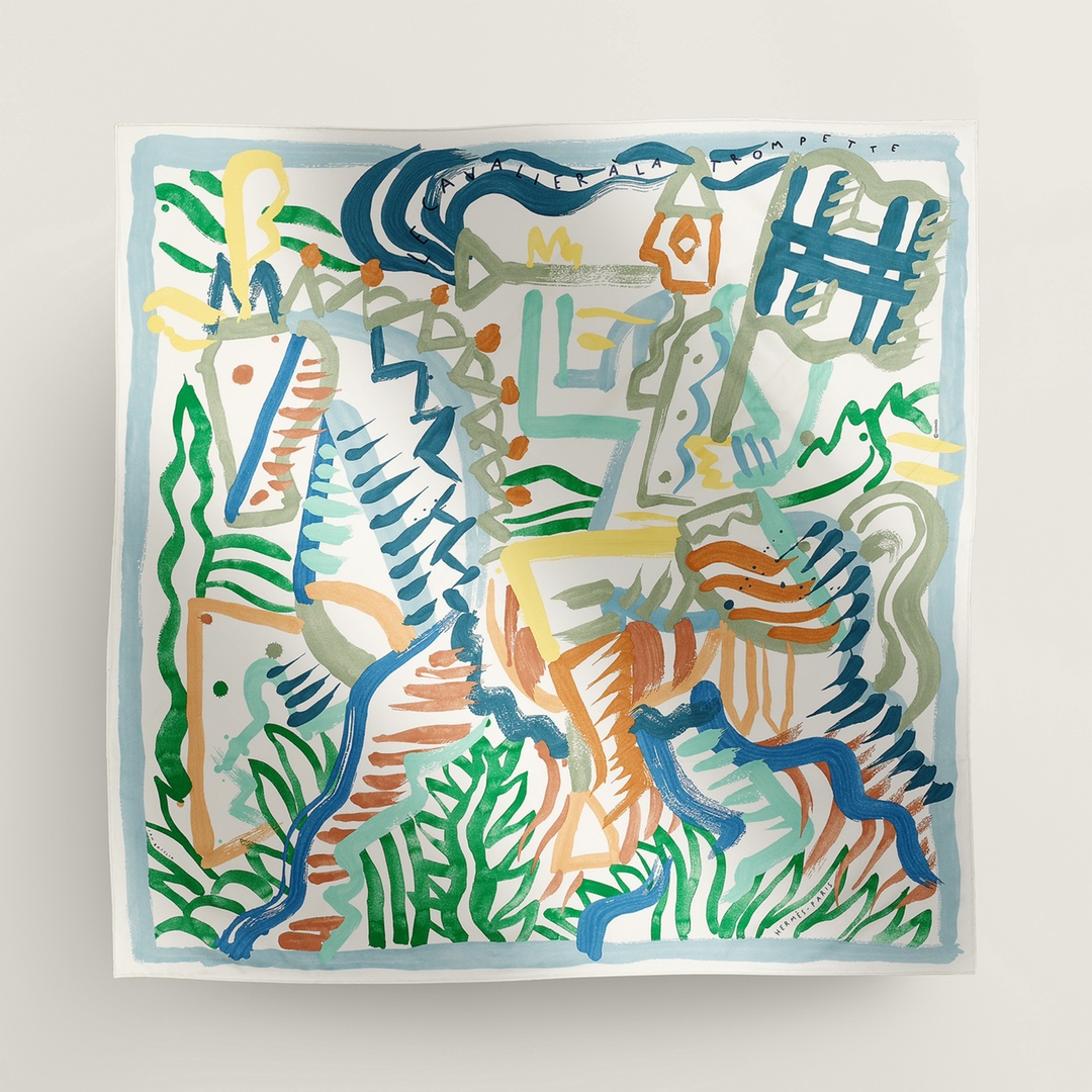 TOP HERMES Bard Knight Mulberry Silk Scarf 90cm×90cm - 3 Colors