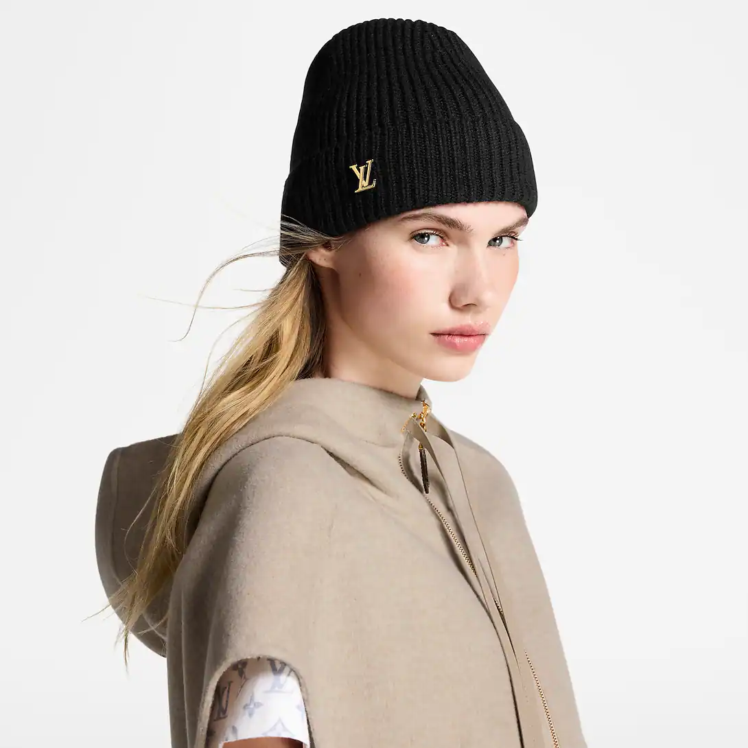 TOP Louis Vuitton LV Spark Beanie Hat - Black