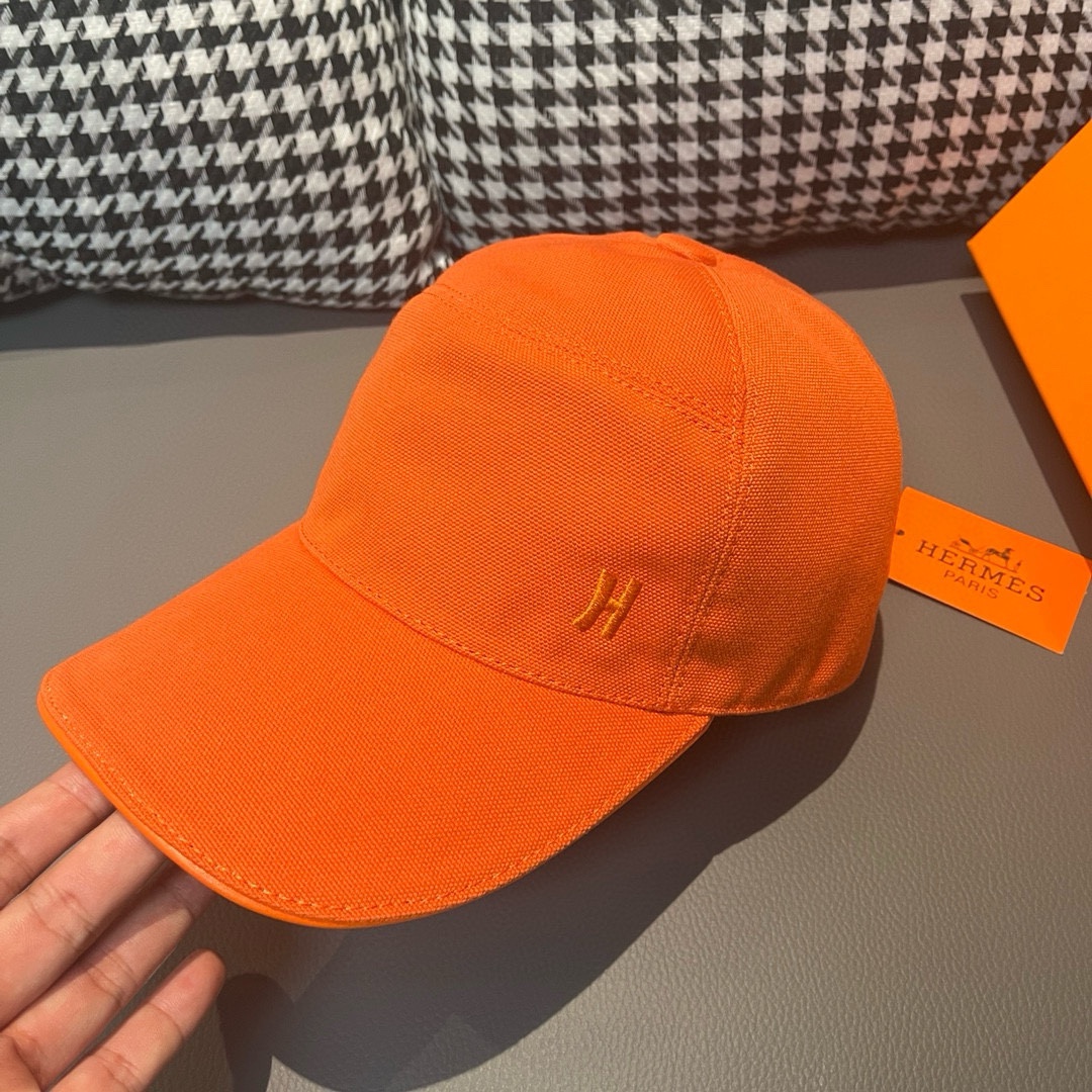 TOP HERMES HH Baseball Hat - Orange