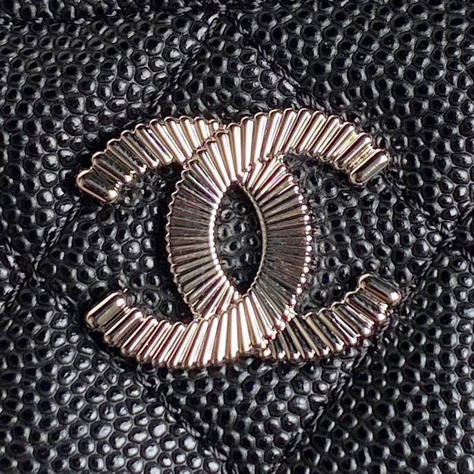 TOP CHANEL Vanity Case Calfskin 14x18x3cm - Black & GHW