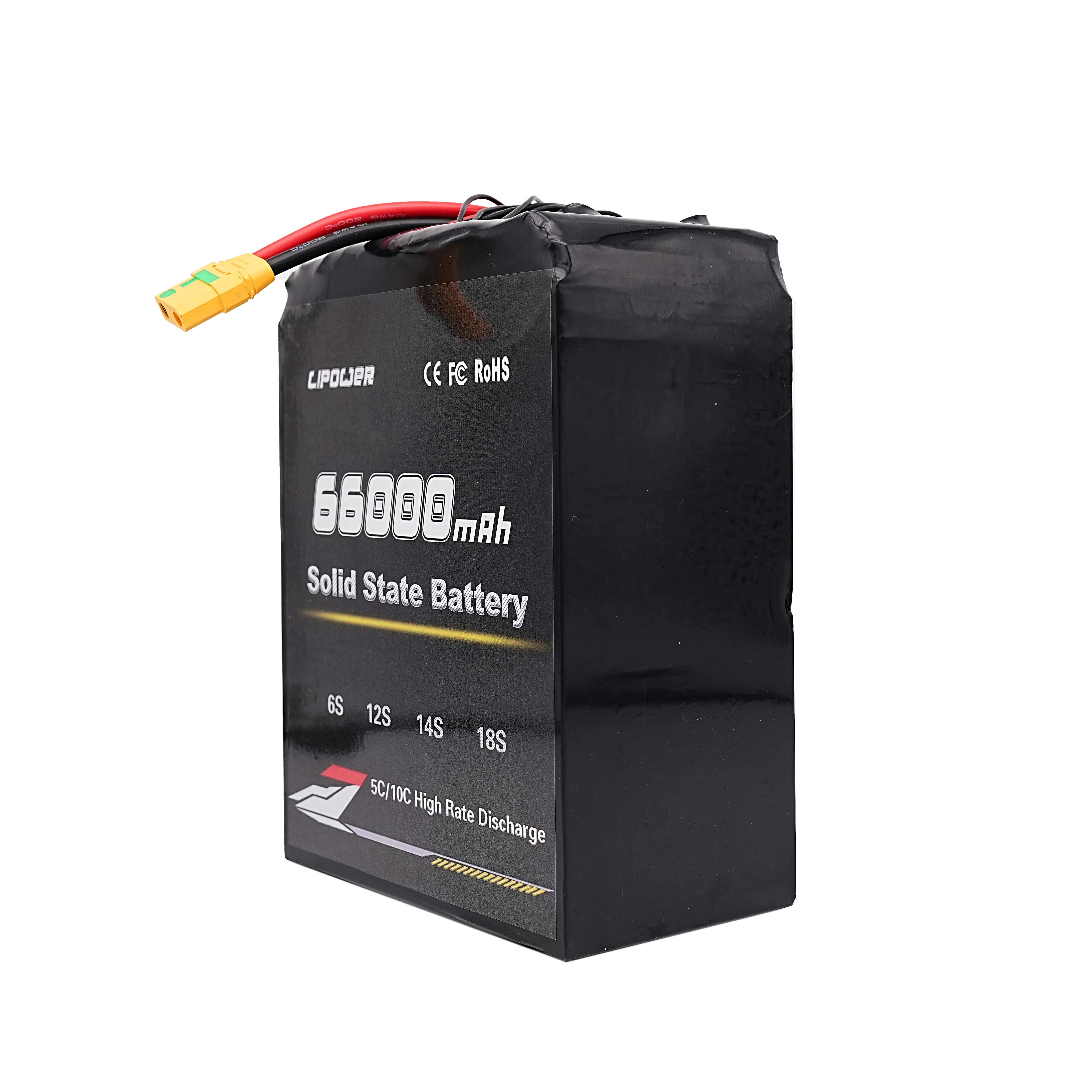 High discharge 22.2V-51.8V 6S-14S 66000mAh 5C semi-solid drone battery - lipowbattery