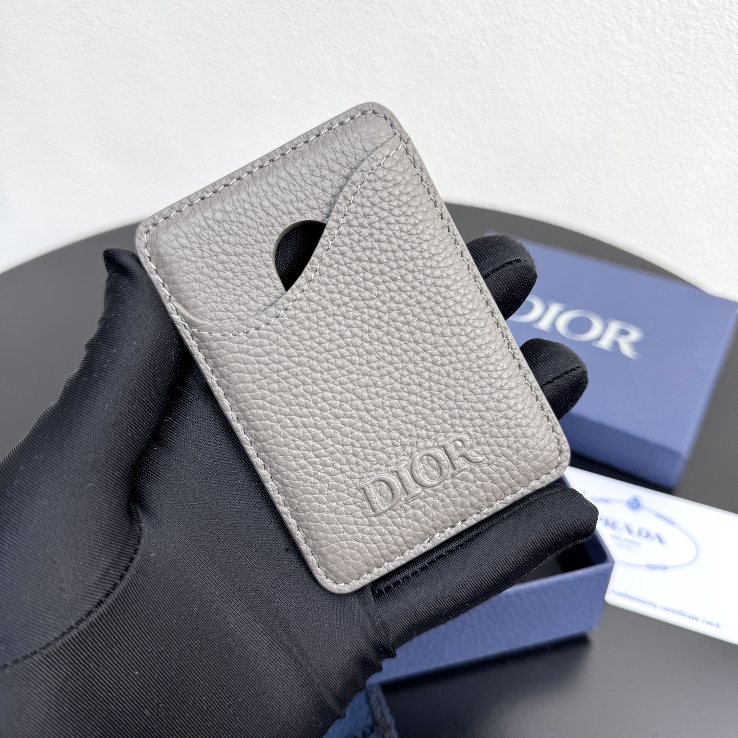 TOP Christian Dior Cowhide Card Holder 6.5 x 9.5cm - 2 Colors