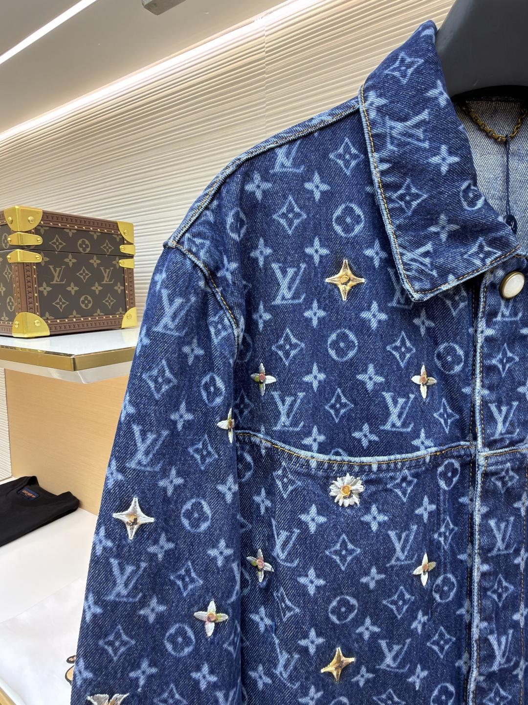 LOUIS VUITTON 字母提花雏菊刺绣牛仔外套