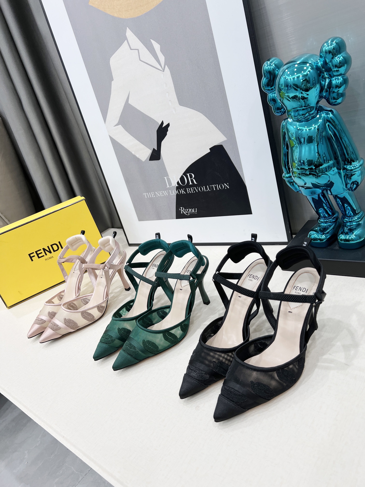 TOP FENDI Elastic Satin Sheepskin Lining Shoes - Two Colors