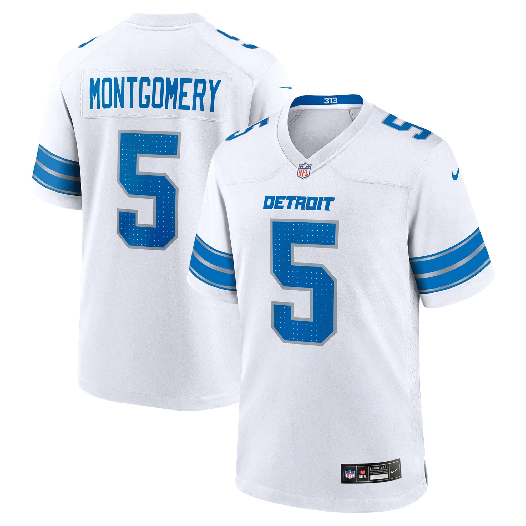 David Montgomery Detroit Lions  Game Jersey -  White