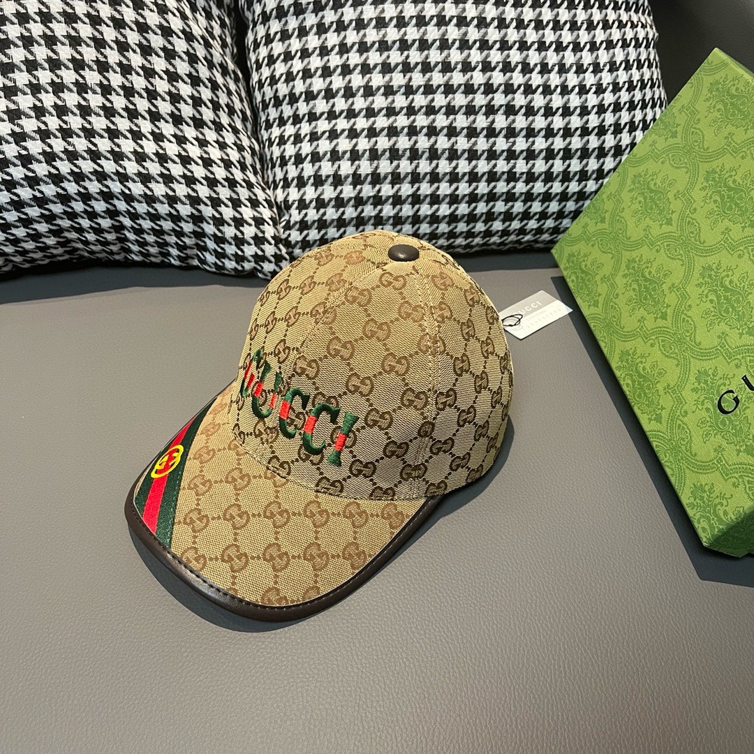 TOP GUCCI Baseball Cap with GG Webbing - 2 Colors