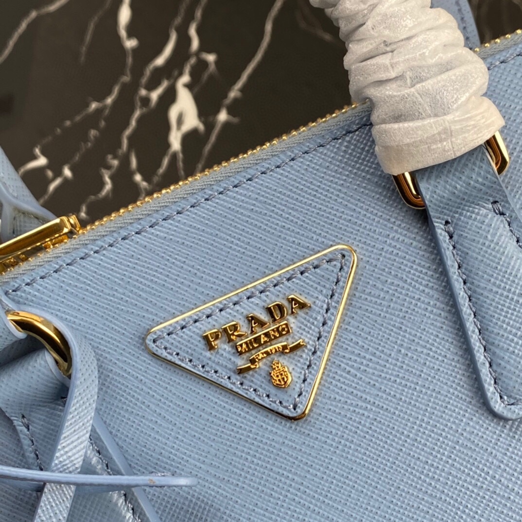 TOP PRADA Galleria Mini Saffiano Bag 20x15x9.5cm - Blue