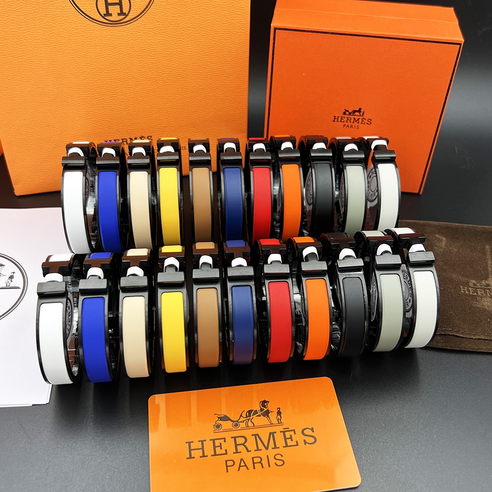 TOP HERMES H Logo Bracelet - 11 Colors