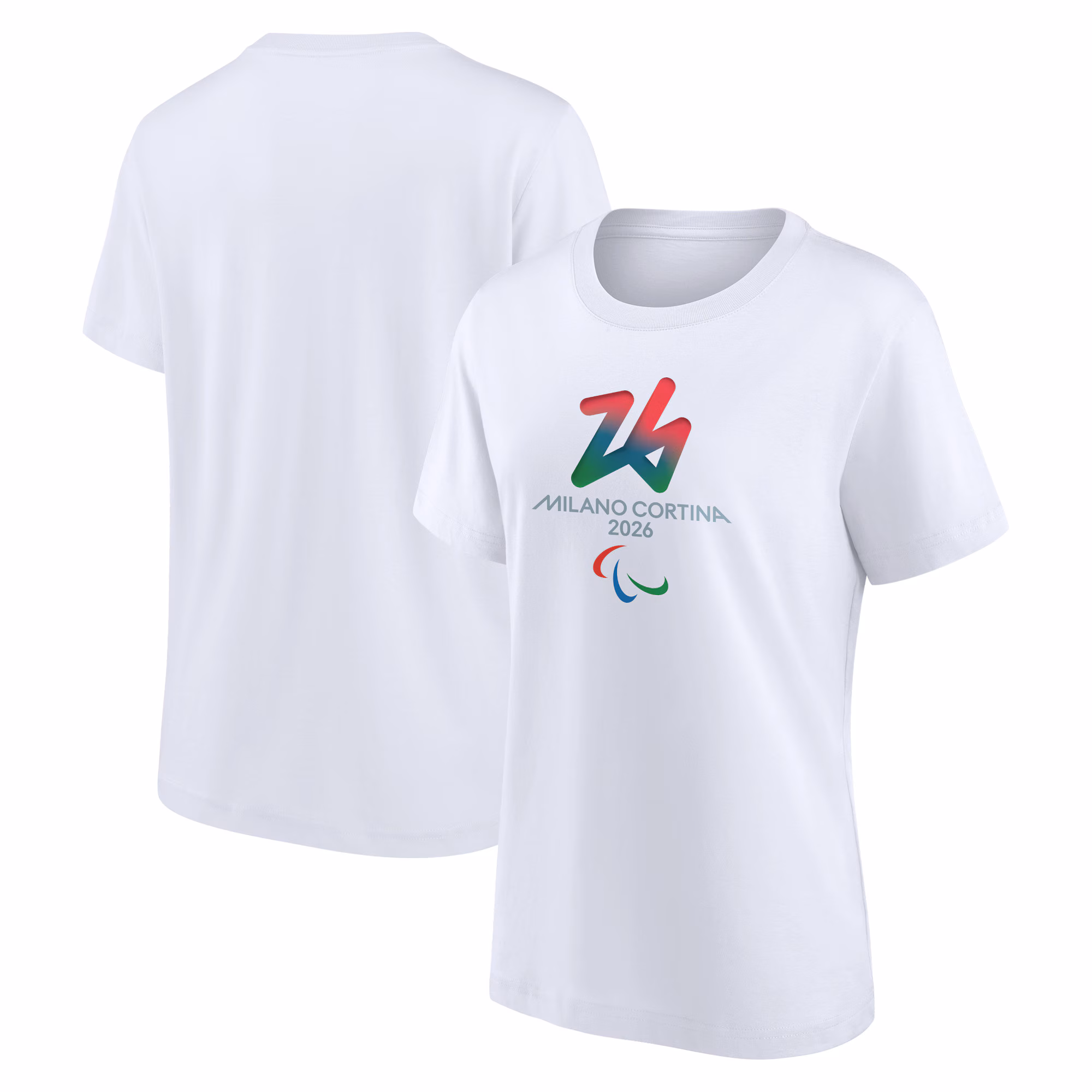Milano Cortina 2026 Paralympics Primary Logo Graphic T-Shirt - White - Womens