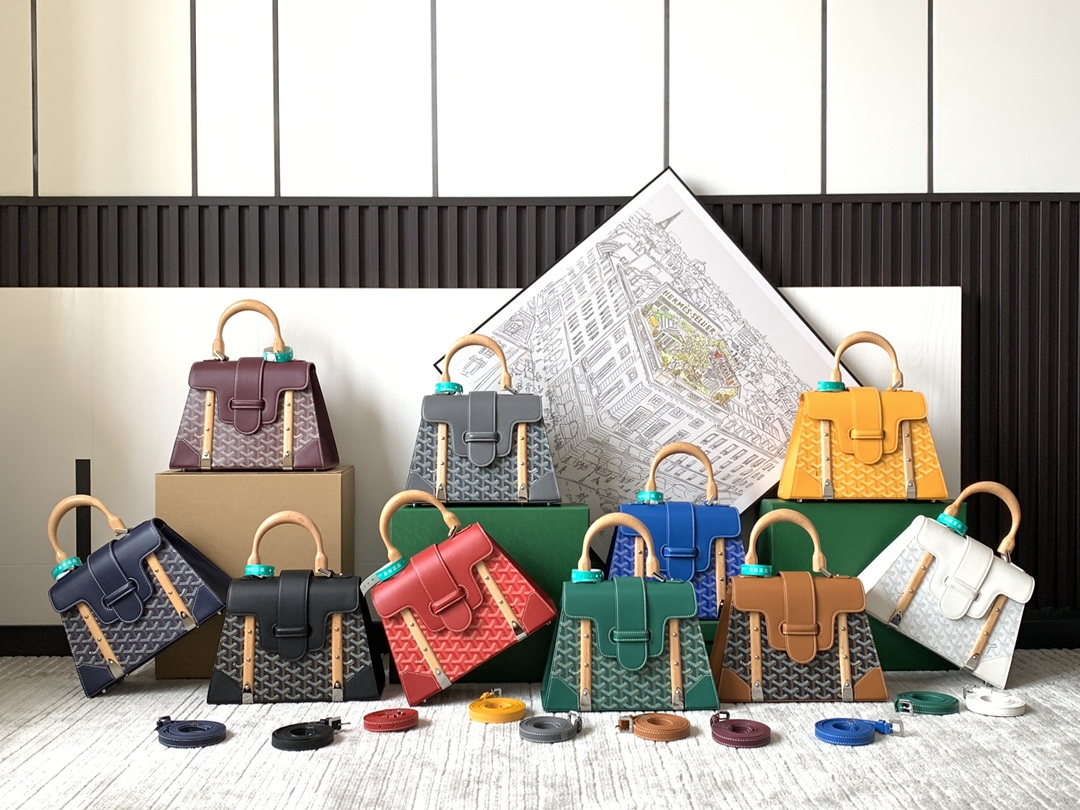 TOP Goyard Goyardine Saigon Top Handle Bag 15x7.5x20cm/20x12x28cm - 10 Color