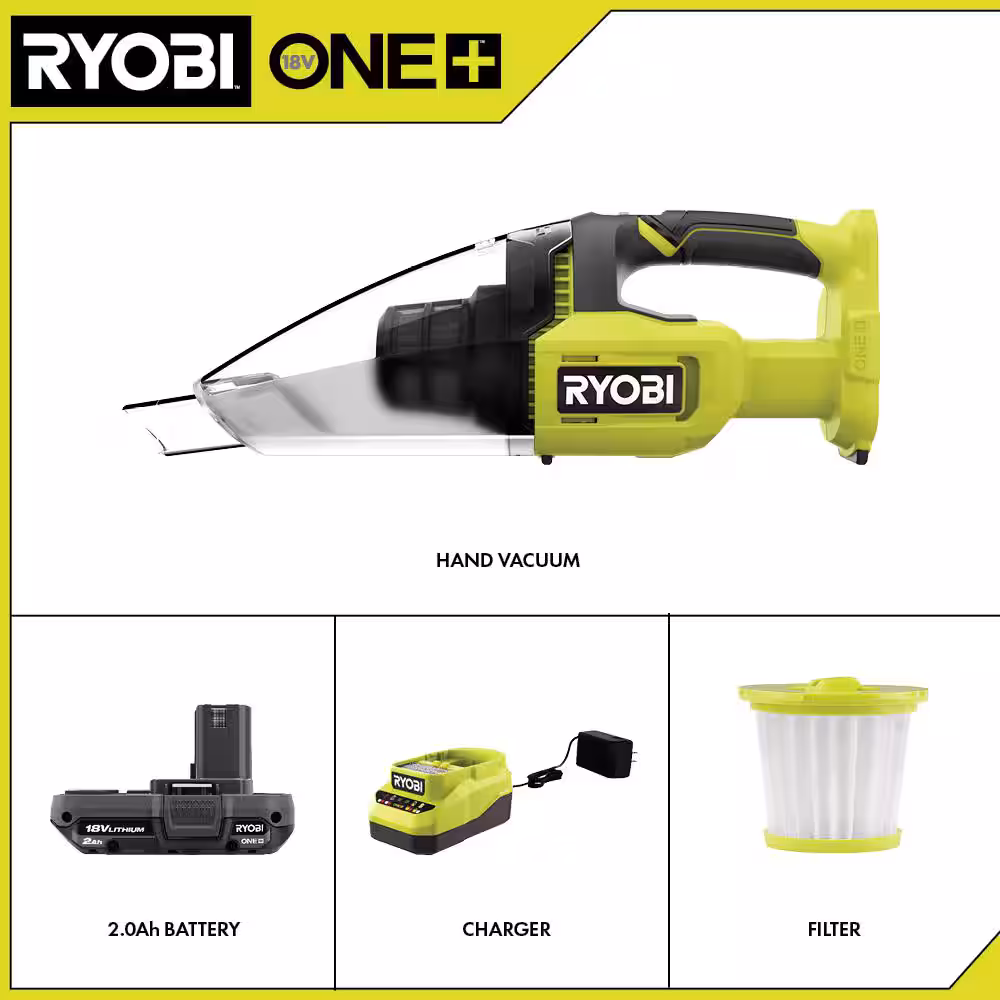 ONE+ 18V Cordless Multi-Surface Handheld Vacuum Kit with 2.0 Ah Battery and Charger