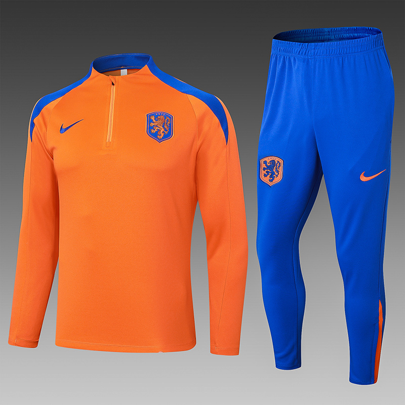2024-25  Netherlands Orange  Football Half Pull Training Suit