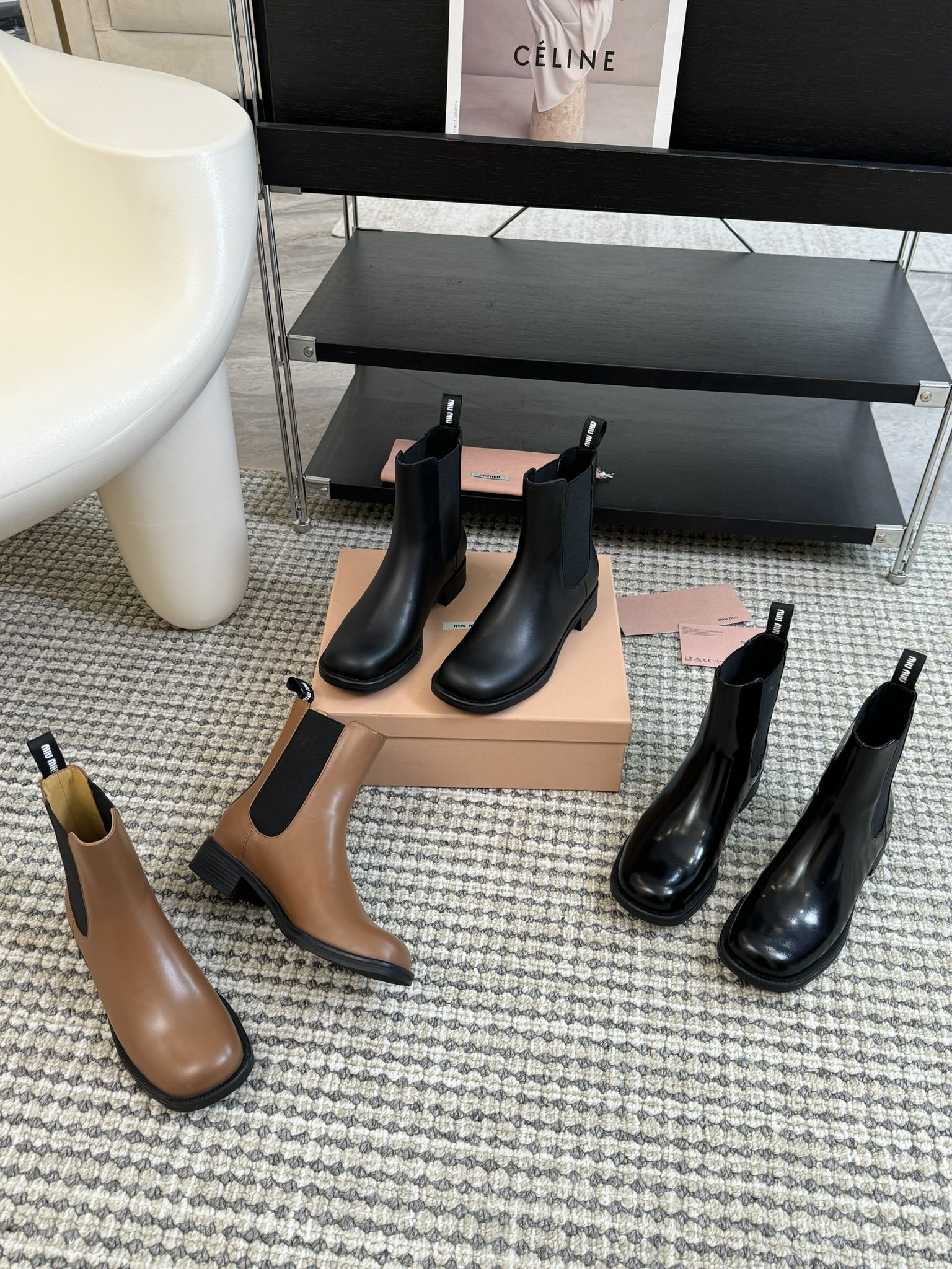 TOP Miu Miu Calfskin Short Boots - 3 Color