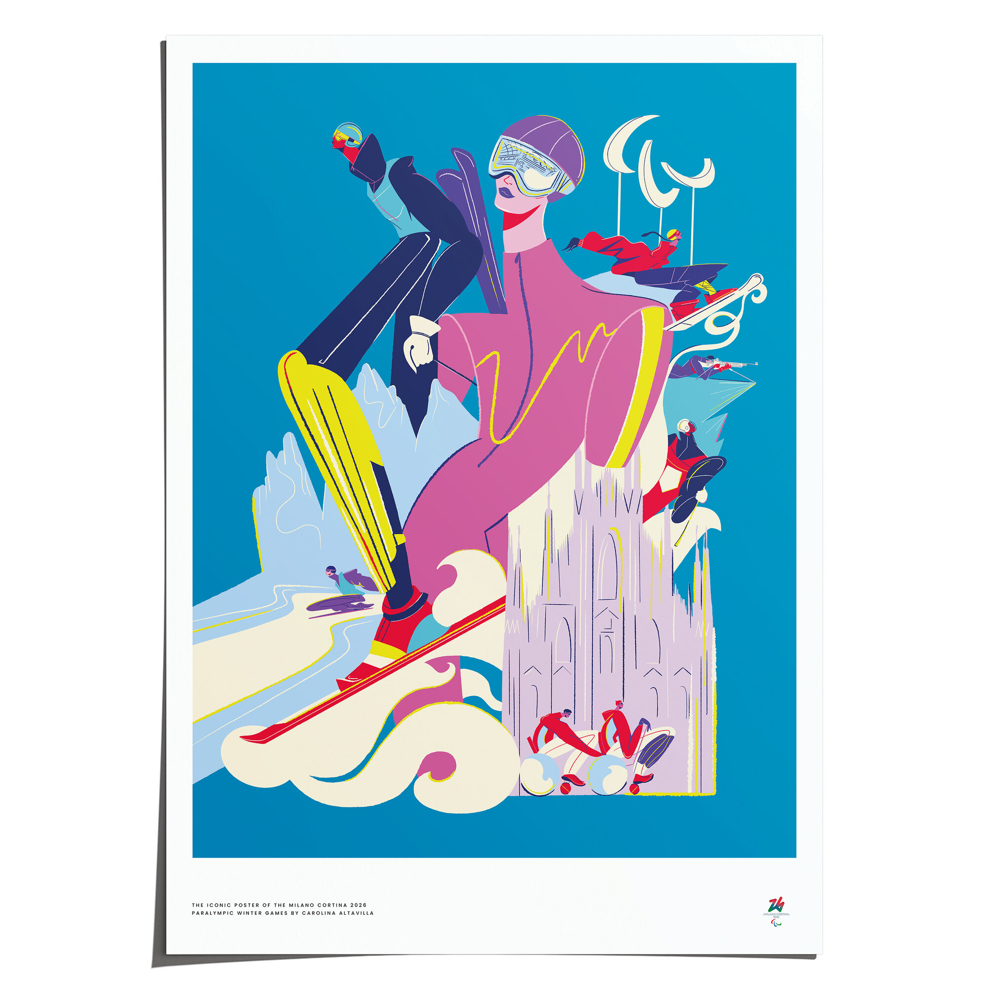 Milano Cortina 2026 Paralympic Winter Games Poster by Carolina Altavilla (50x70cm)