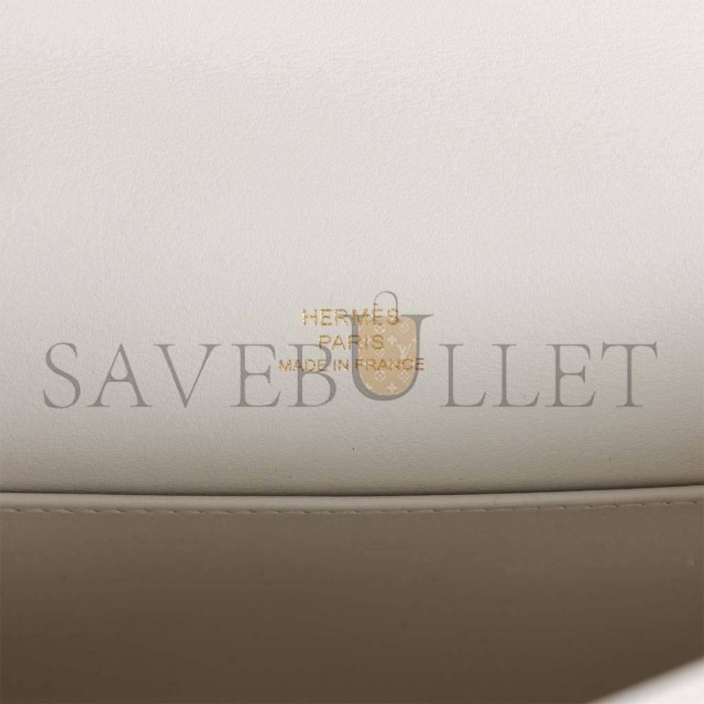 HERMES MINI KELLY POCHETTE WHITE SWIFT GOLD HARDWARE H049417CC01 (22*13*7cm)