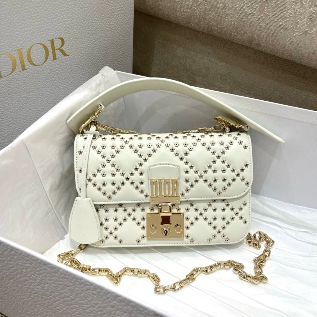 TOP Christian Dior Addict Lucky Star Cannage Bag - Ivory