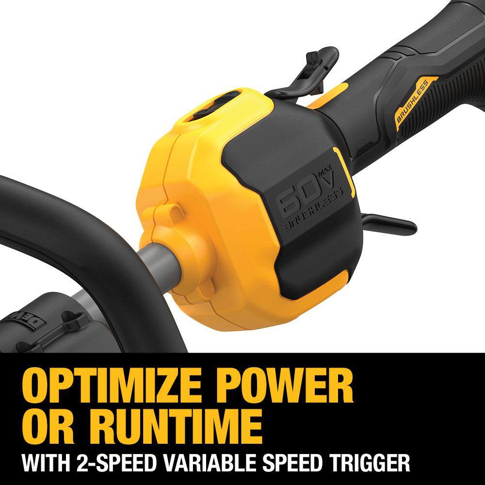 60V MAX Brushless Cordless Battery Powered Attachment Capable String Trimmer Kit, Hedge Trimmer & Pole Saw Attachments