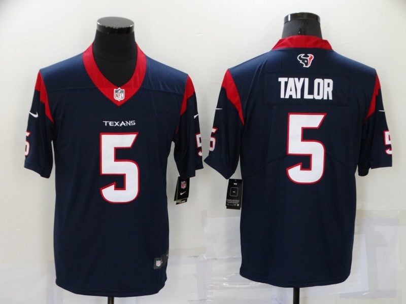 Men's Houston Texans Tyrod Taylor #5 Navy Game Jersey