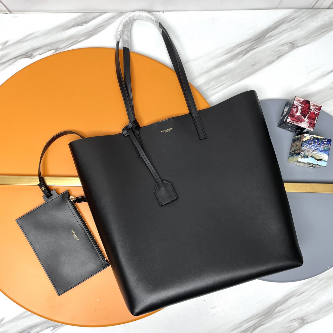 TOP Yves Saint Laurent YSL Calfskin Shopping Tote Bags - 3 Colors&GHW