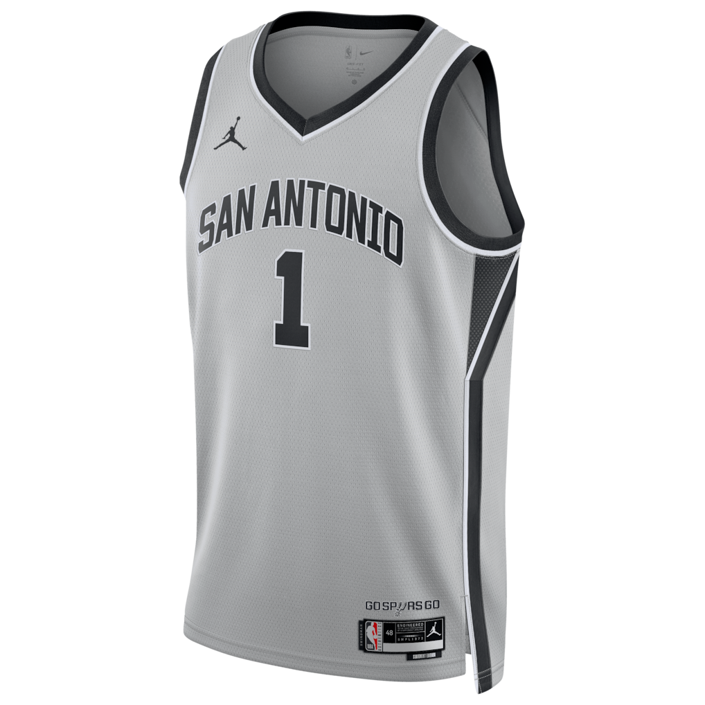 San Antonio Spurs Victor Wembanyama Jordan Brand Silver Swingman Jersey - Grey
