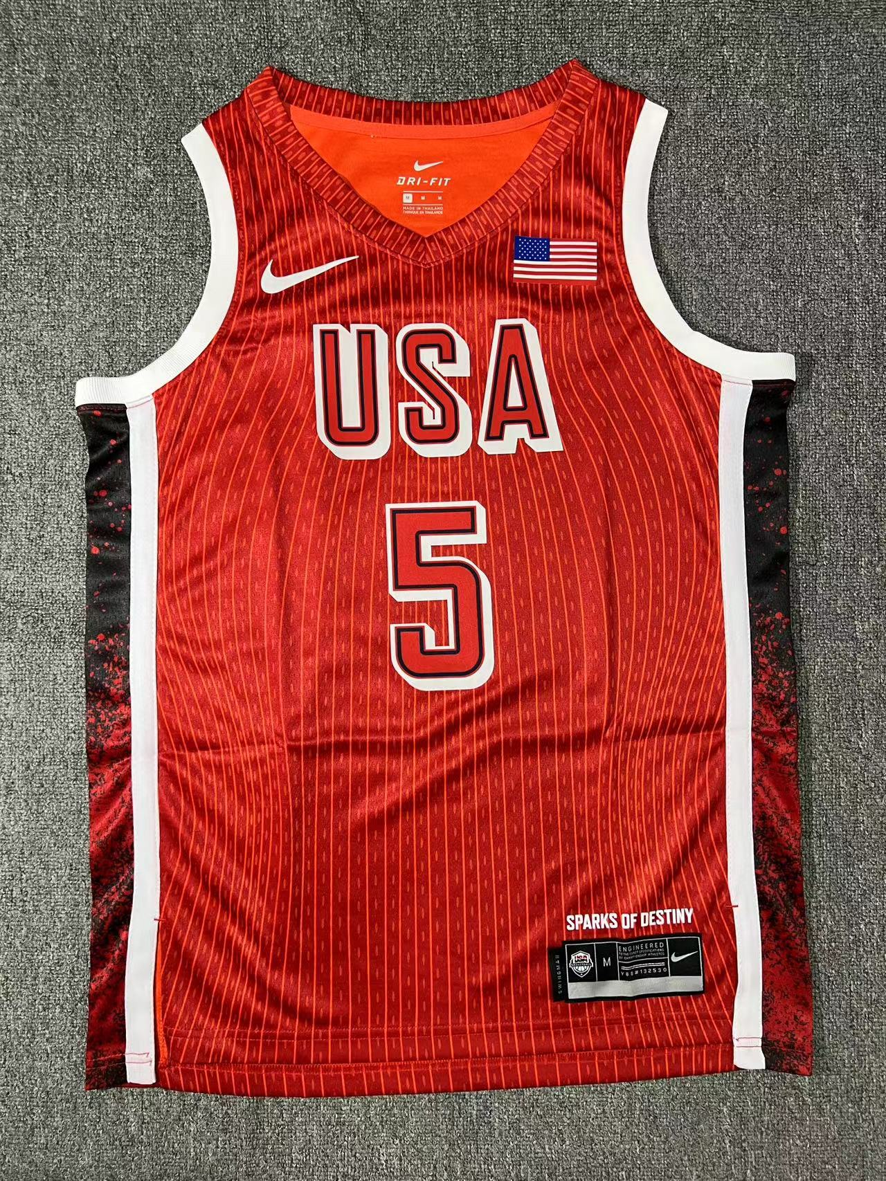 Anthony Edwards Team USA 2024 Red Olympics Jersey #5