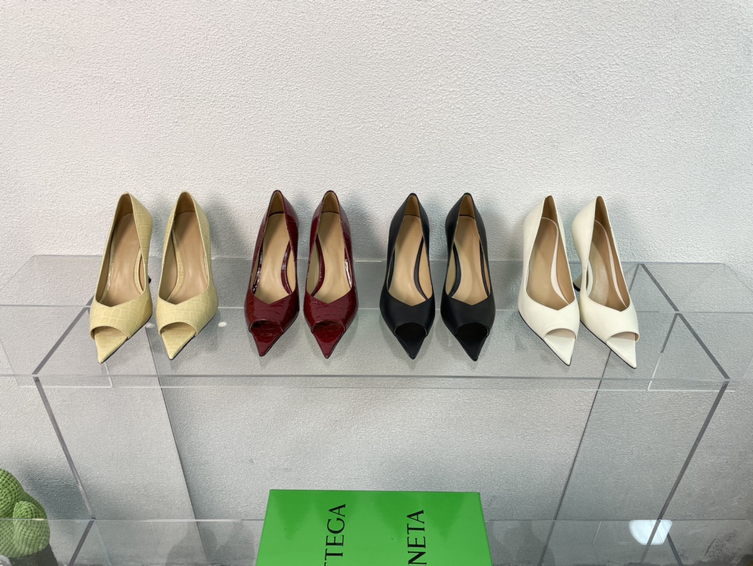 TOP Bottega Veneta BV Cat Wedge Fish Mouth Shoes - 4 Colors - Lambskin
