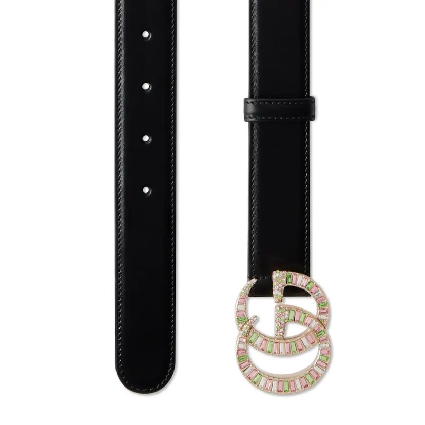 TOP GUCCI Classic Leather Belt - Black - 3.0cm