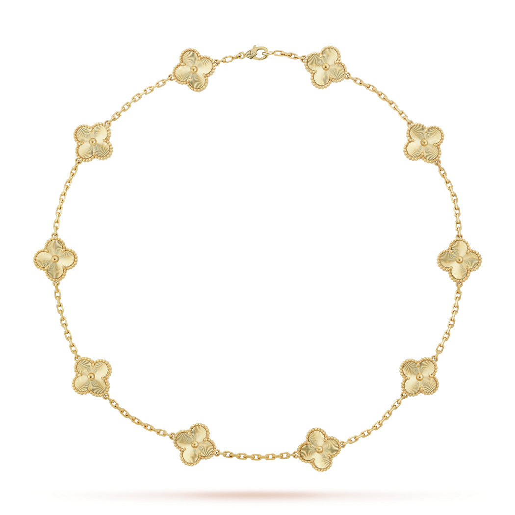 TOP Van Cleef & Arpels Necklace with 10 Flowers -  Gold