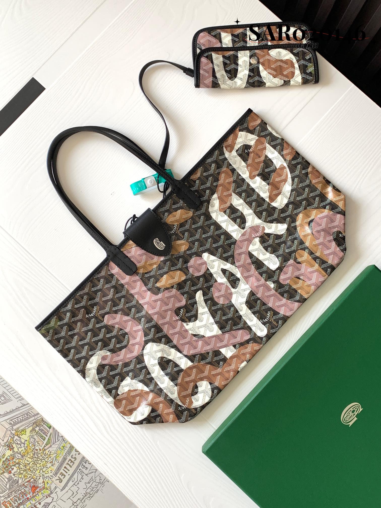 TOP Goyard Saint Louis Bag with Camouflage Letters 34x15x28cm/40x20x34cm - 3 Color