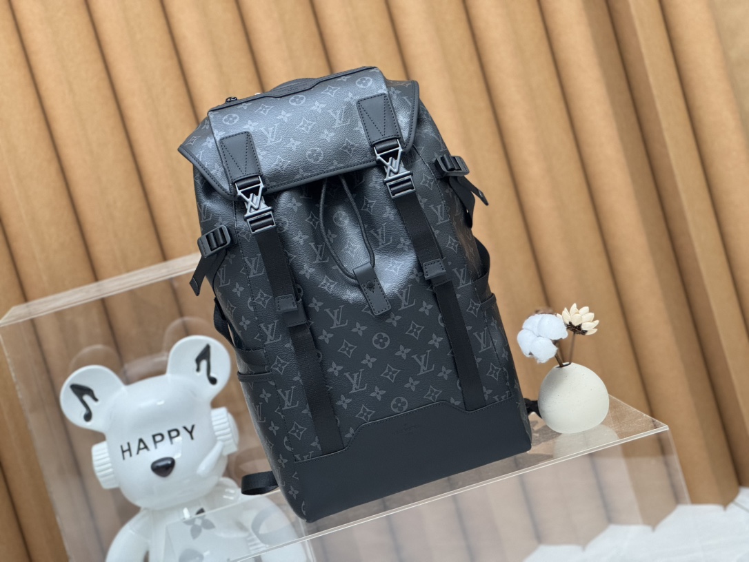 TOP Louis Vuitton LV Getaway Backpack Monogram Eclipse Canvas 29x50x15cm - Black