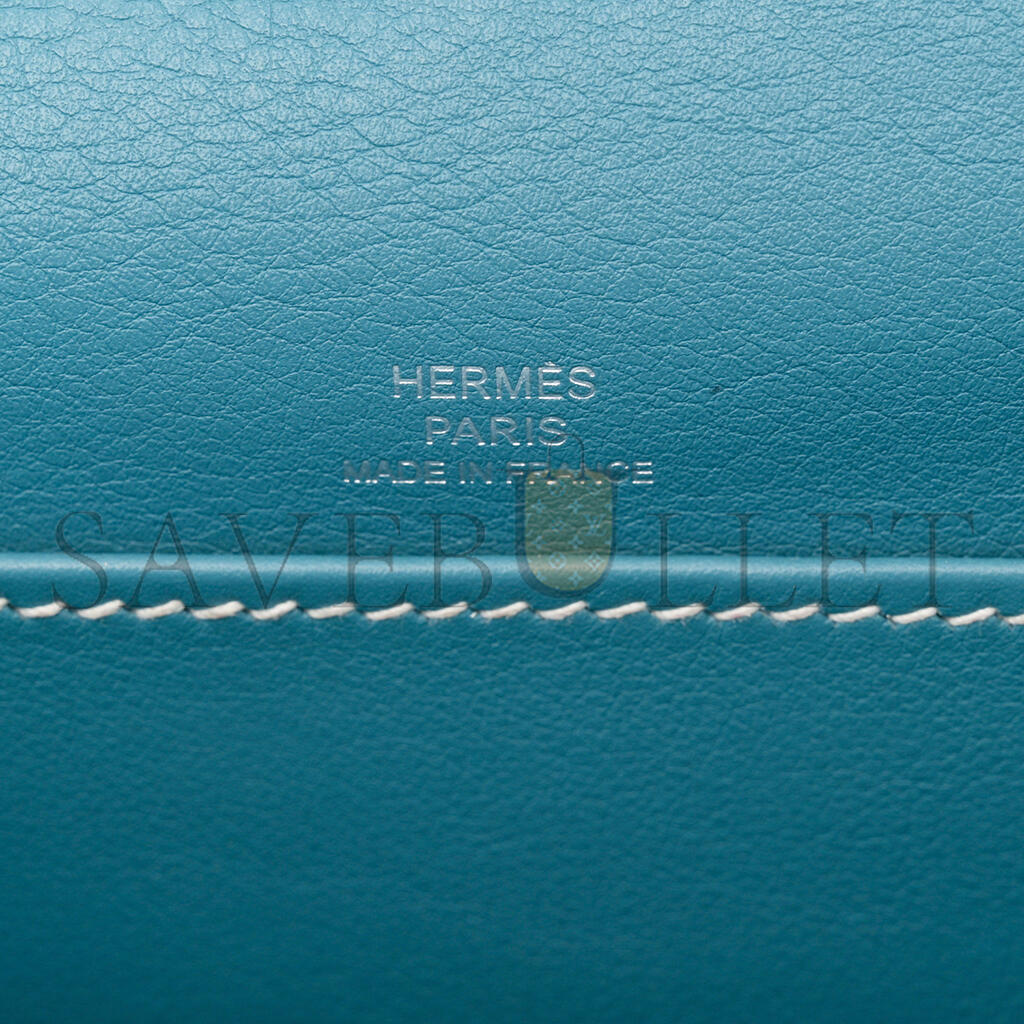 HERMÈS SWIFT KELLY POCHETTE CLUTCH BLUE JEAN (22*14*7cm)